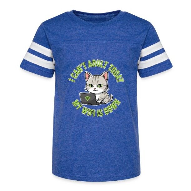 <p>Kids Vintage T-Shirt with Disgruntled Cat & Wi-Fi Laptop Design</p>
<p>Kids Vintage T-Shirt with Disgruntled Cat & Wi-Fi Laptop Design</p>