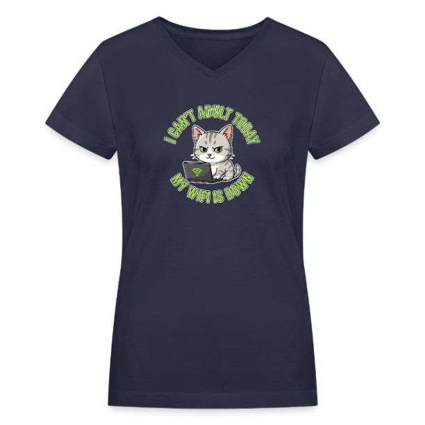 <p>Women's Escapism Humor Cat & Wi-Fi Laptop V-Neck T-Shirt</p>
<p>Women's Escapism Humor Cat & Wi-Fi Laptop V-Neck T-Shirt</p>