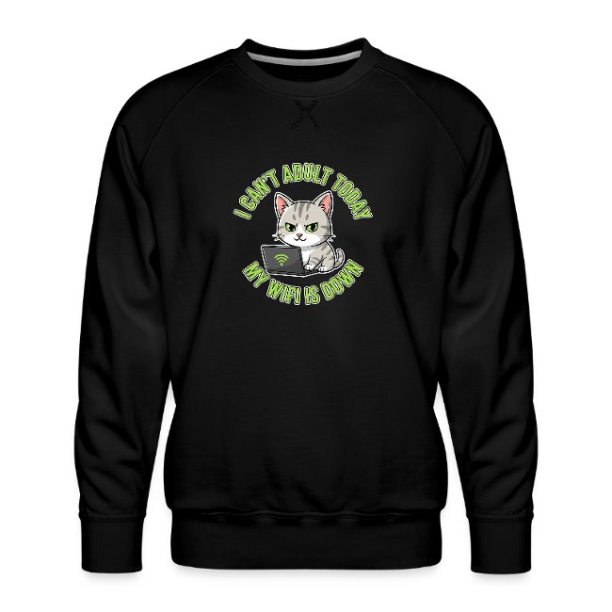 <p>Men&#039;s Escapism Humor Cartoon Tabby Cat Wi-Fi Laptop Hoodie Sweatshirt</p>
