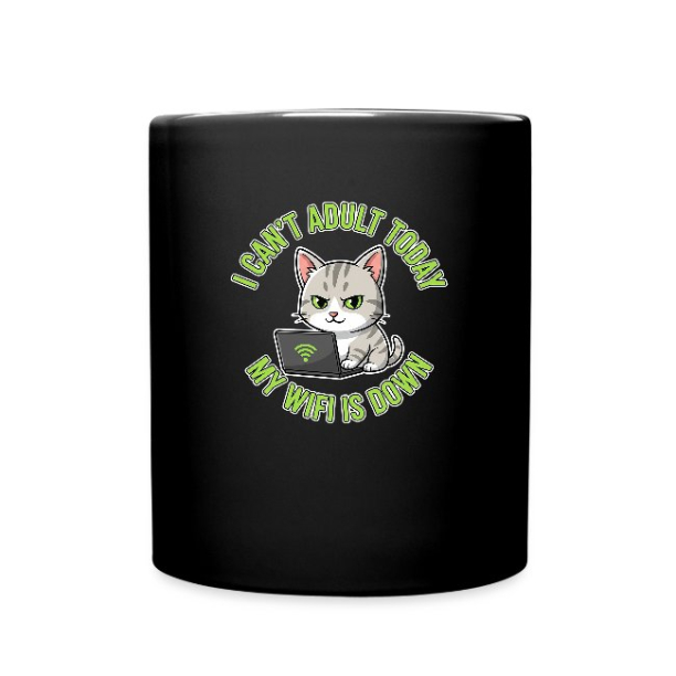 <p>Escapism Humor Cat &amp; Wi-Fi Laptop Ceramic Mug 11 fl oz</p>
