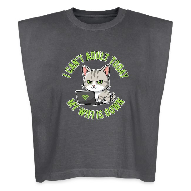 <p>Women's Tank Tops with Disgruntled Cat &amp; Wi-Fi Laptop Design Faded Colors S M L XL 2XL</p>
