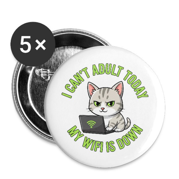 <p>Escapism Humor Cat & Wi-Fi Laptop 1'' Aluminum Buttons Set of 5 Safety Pin Fastener</p>
<p>Escapism Humor Cat & Wi-Fi Laptop 1'' Aluminum Buttons Set of 5 Safety Pin Fastener</p>