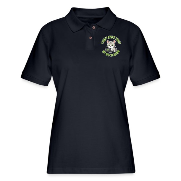 <p>Women's Polo Shirts with Disgruntled Tabby Cat &amp; Wi-Fi Laptop Design</p>
