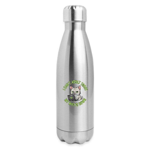 <p>Insulated Stainless Steel Water Bottle with Disgruntled Tabby Cat & Wi-Fi Design 17 fl. Oz.</p>
<p>Insulated Stainless Steel Water Bottle with Disgruntled Tabby Cat & Wi-Fi Design 17 fl. Oz.</p>