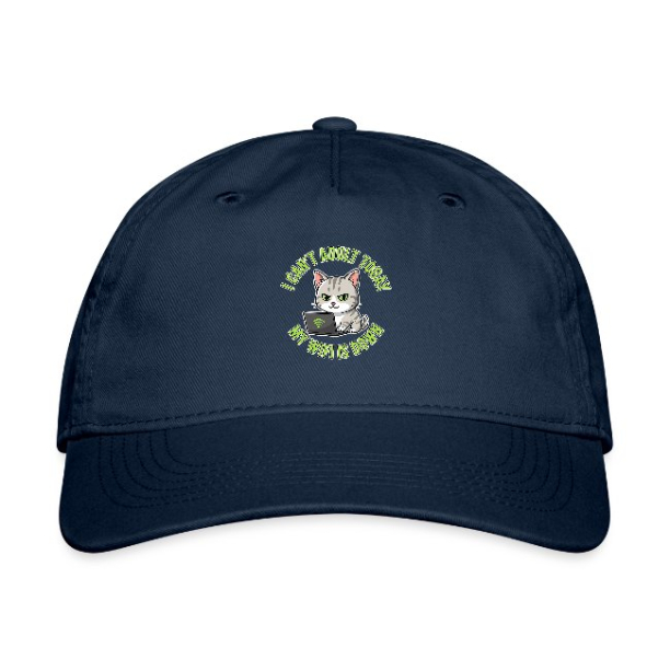 <p>Organic Cotton Cartoon Tabby Cat &amp; Wi-Fi Laptop Adjustable Baseball Cap</p>
