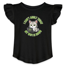 <p>Toddler Girls Flutter T-Shirt with Disgruntled Cat &amp; Wi-Fi Laptop Design</p>
