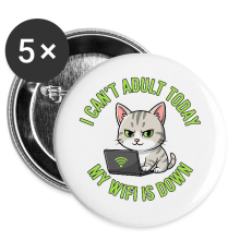 <p>3&#039;&#039; Buttons Set of 5 Escapism Humor Disgruntled Cat Laptop Wi-Fi Aluminum</p>
