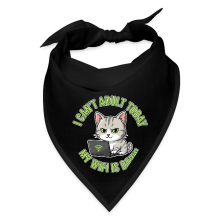 <p>Triangular Bandana with Disgruntled Tabby Cat &amp; Wi-Fi Laptop Design White One Size</p>
