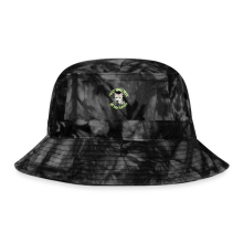 <p>Tie Dye Bucket Hat with Disgruntled Tabby Cat &amp; Wi-Fi Laptop Design</p>
