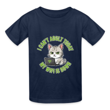 <p>Youth T-Shirts with Disgruntled Tabby Cat &amp; Wi-Fi Laptop Design</p>
