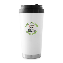 <p>Travel Mug with Disgruntled Tabby Cat &amp; Wi-Fi Laptop Design 16 oz</p>
