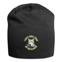 <p>Cartoon Tabby Cat Laptop Wi-Fi Escapism Humor Beanie One Size Charcoal Heather Black</p>
