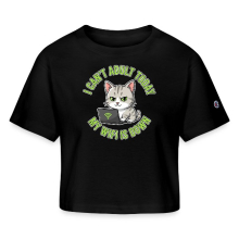 <p>Women&#039;s Escapism Humor Cat &amp; Wi-Fi Laptop Cropped T-Shirts</p>
