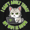 <p>Women's Tank Tops with Disgruntled Tabby Cat &amp; Wi-Fi Laptop Design</p>
