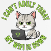 <p>Escapism Humor Disgruntled Tabby Cat Wi-Fi Laptop Design Mouse Pad One Size</p>
