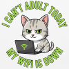 <p>Escapism Humor Disgruntled Tabby Cat Wi-Fi Laptop Design Mouse Pad</p>
