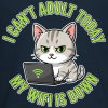 <p>Kids Long Sleeve Shirt Disgruntled Tabby Cat Wi-Fi Laptop Design</p>
