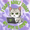 <p>Adult Tie Dye Hoodie with Disgruntled Tabby Cat &amp; Wi-Fi Laptop Design</p>
