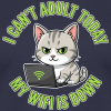 <p>Women&#039;s Escapism Humor Cat &amp; Wi-Fi Laptop V-Neck T-Shirt</p>

