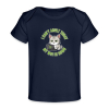 <p>Organic Baby T-Shirt with Disgruntled Tabby Cat &amp; Wi-Fi Laptop Design</p>
