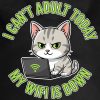 <p>Escapism Humor Disgruntled Tabby Cat Laptop WiFi Dog Bandana White One Size</p>
