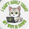 <p>3'' Buttons Set of 5 Escapism Humor Disgruntled Cat Laptop Wi-Fi Aluminum</p>

