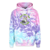 <p>Adult Tie Dye Hoodie with Disgruntled Tabby Cat &amp; Wi-Fi Laptop Design</p>

