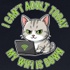 <p>Women's Polo Shirts with Disgruntled Tabby Cat &amp; Wi-Fi Laptop Design</p>
