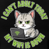 <p>Women&#039;s Escapism Humor Cat &amp; Wi-Fi Laptop Cropped T-Shirts</p>
