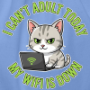 <p>Cotton Drawstring Bag with Disgruntled Tabby Cat &amp; Wi-Fi Laptop Design</p>
