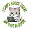 <p>Escapism Humor Disgruntled Tabby Cat Wi-Fi Laptop Vinyl Sticker</p>
