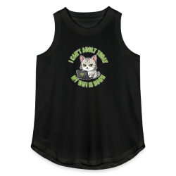 <p>Women&#039;s Tank Tops with Disgruntled Tabby Cat &amp; Wi-Fi Laptop Design</p>
