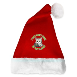 <p>Cartoon Tabby Cat Laptop Wi-Fi Escapism Humor Santa Hat One Size</p>
